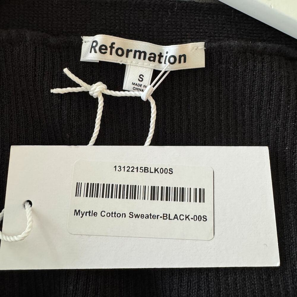 Reformation Myrtle Cotton Sweater Vest Black - Picture 12 of 13